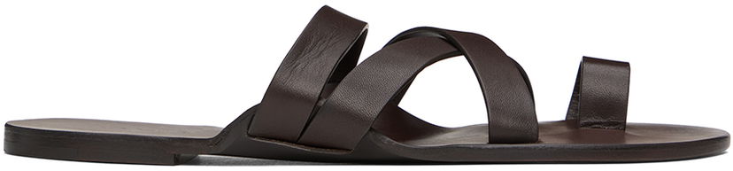 Doplnky The Row The Row Kris Leather Criss Cross Toe Sandals Hnedá | F1349-SVL74