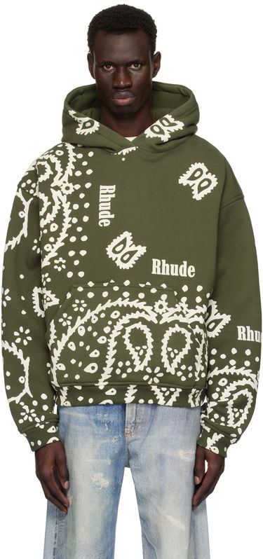 Mikina Rhude Rhude Bandana Print Hoodie Zelené | RHPS25HO10012, 0