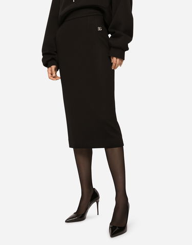 Sukňa Dolce & Gabbana Milano Rib Midi Pencil Skirt Čierna | F4B6UTFUGPNN0000, 3