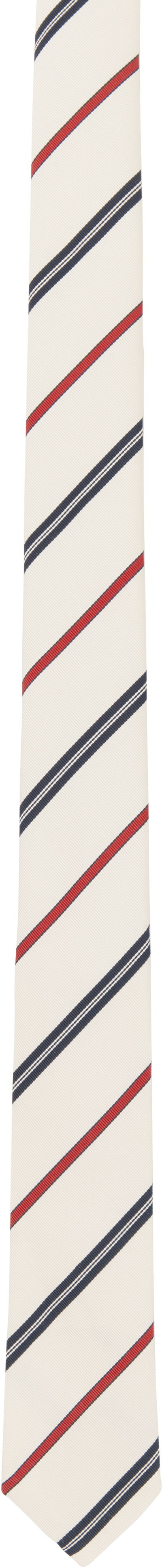 Šál Thom Browne Thom Browne Classic Silk Cotton Tie Biela | MNL001A-F0794, 0