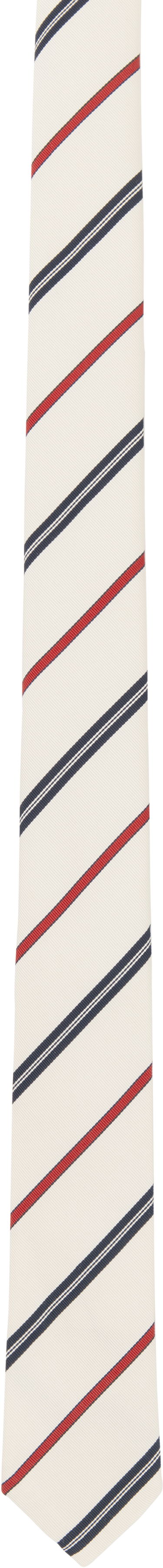 Šál Thom Browne Thom Browne Classic Silk Cotton Tie Biela | MNL001A-F0794, 0