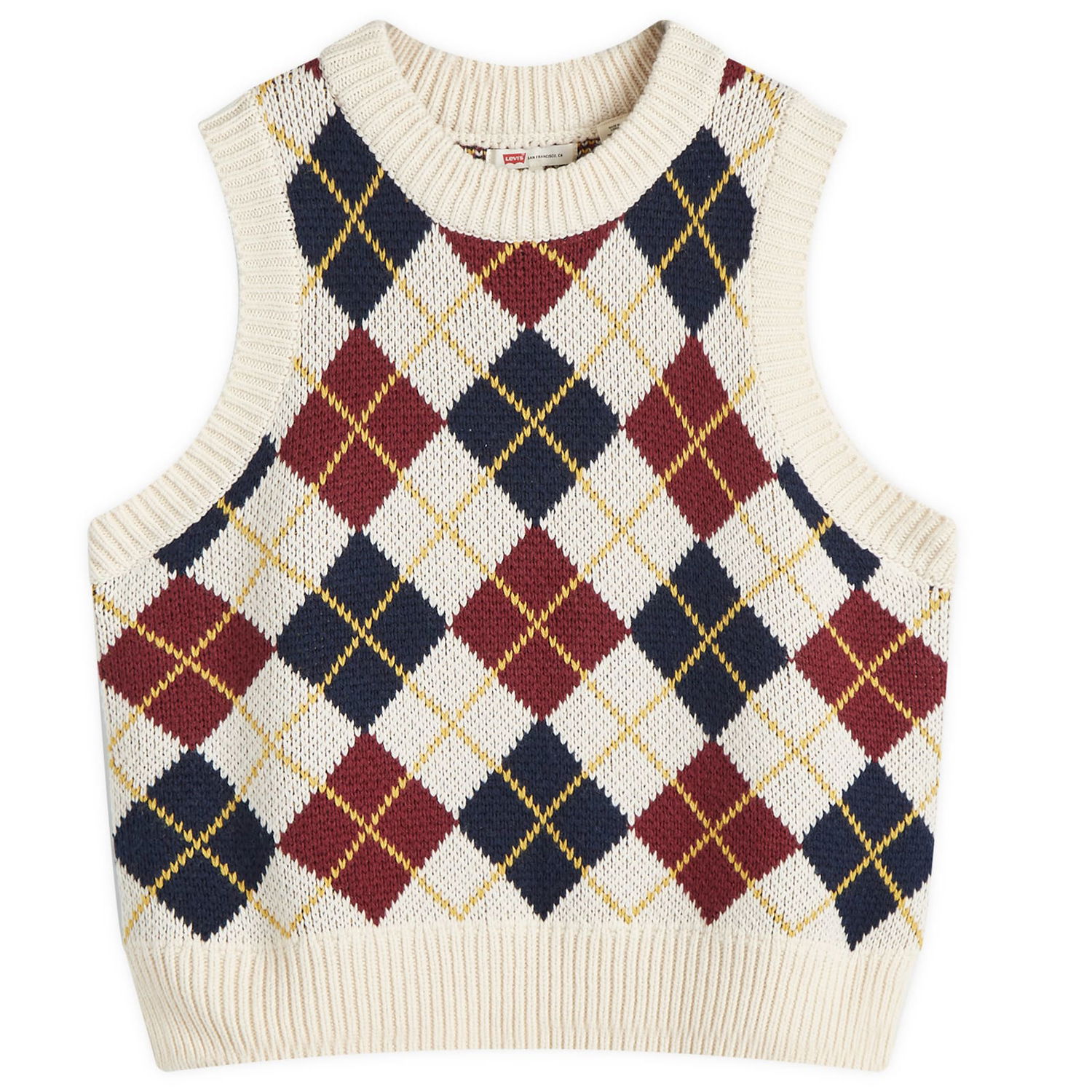 Sveter Levi's Knitted Argyle Vest Béžová | A8506-0000, 0
