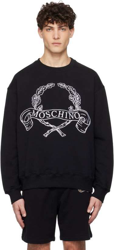 Mikina Moschino Moschino Laurel Crown Logo Sweatshirt Čierna | 251ZZA170502281555, 0