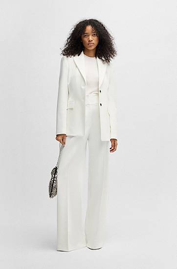 Nohavice BOSS High-Waisted Flared Trousers Biela | 50513960, 1