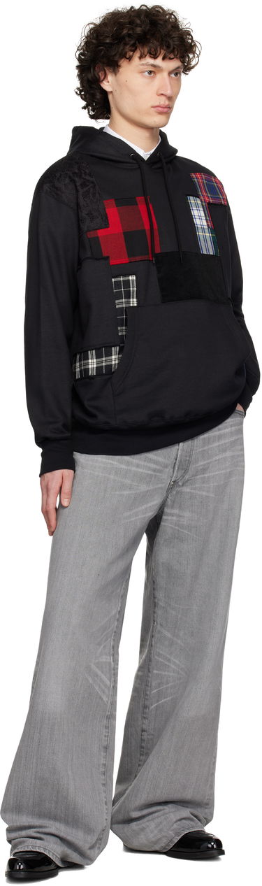 Mikina Junya Watanabe Junya Watanabe Patchwork Hoodie Čierna | WO-T004-051, 3