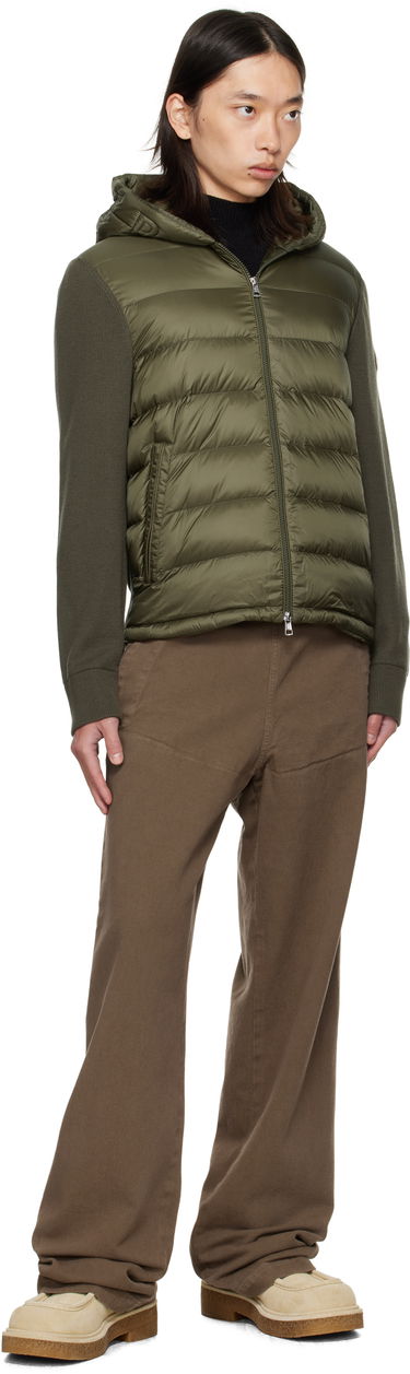 Prešívaná bunda Moncler Moncler Padded Wool Zip-Up Down Hoodie Zelené | K20919B00006M1131, 4