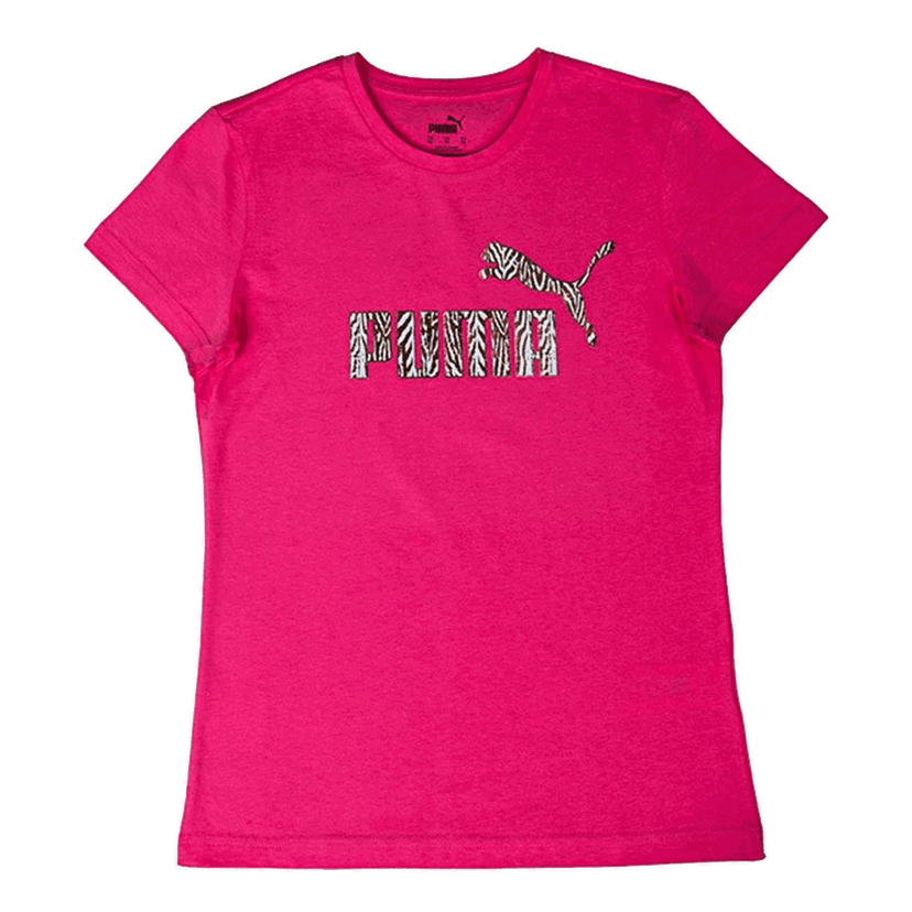 Tričko Puma Short Sleeve T-Shirt with Zebra Print Logo Ružová | 673174-02
