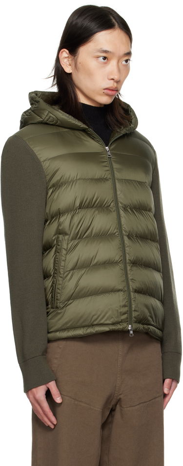 Prešívaná bunda Moncler Moncler Padded Wool Zip-Up Down Hoodie Zelené | K20919B00006M1131, 1