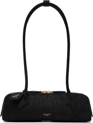 Taška cez rameno Alaïa 'Le Teckel' Small Croc-Effect Leather Bag Čierna | AA1S06029CA554, 0