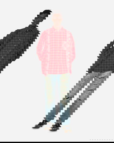 Košeľa Needles 7 Cuts Flannel Wide Shirt Over Dye Červená | NS305 A002, 3