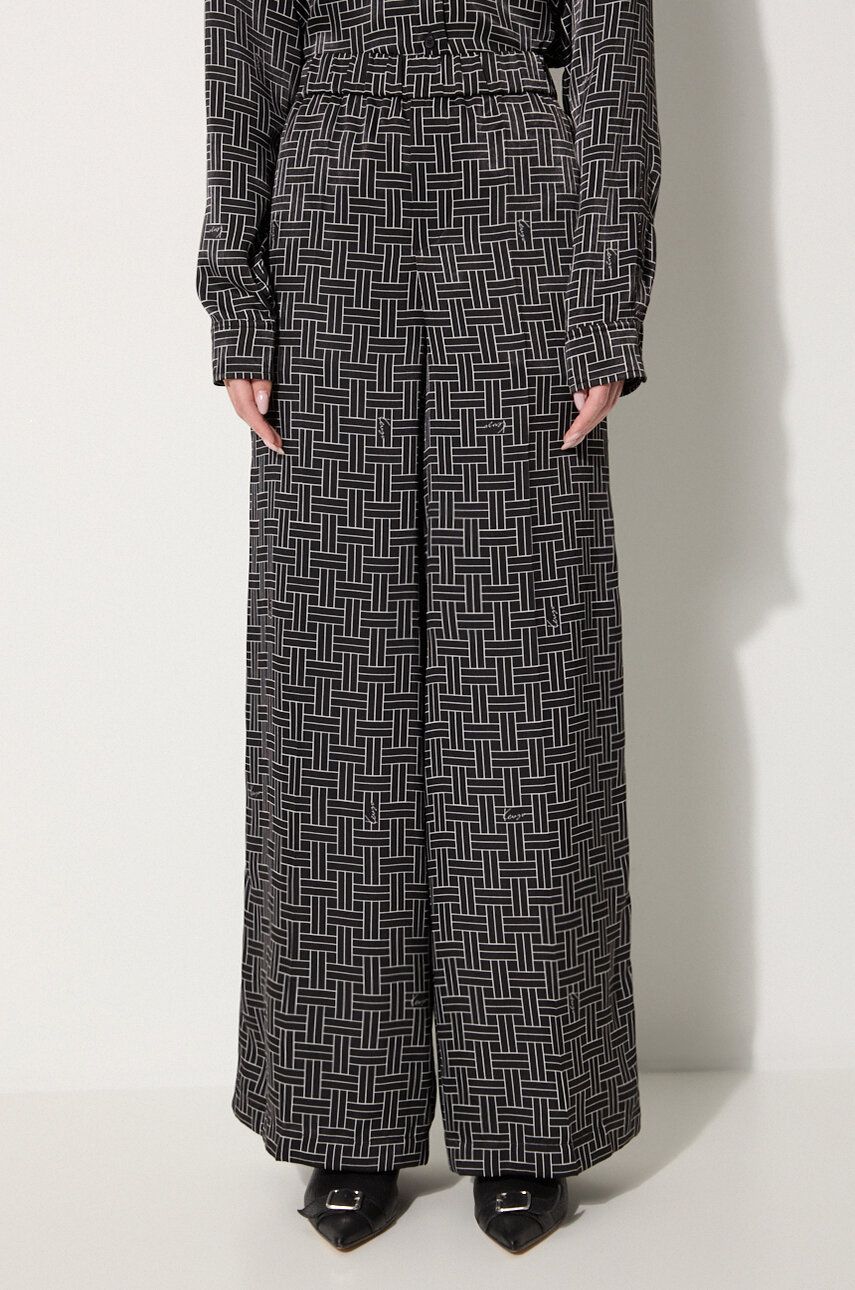 Pyžamo KENZO Weave Pajama Pants High Waist Čierna | FE62PA0849R1.99, 0
