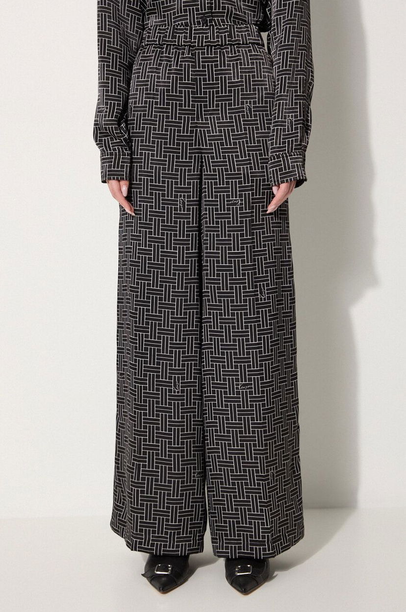 Pyžamo KENZO Weave Pajama Pants High Waist Čierna | FE62PA0849R1.99