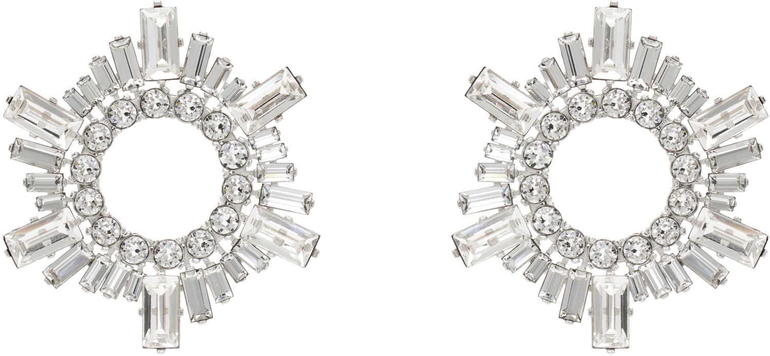 Náušnice Amina Muaddi Amina Muaddi Begum Crystal Hoop Earrings Metalická | MINI BEGUM EARRING, 0