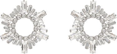 Náušnice Amina Muaddi Amina Muaddi Begum Crystal Hoop Earrings Metalická | MINI BEGUM EARRING, 0