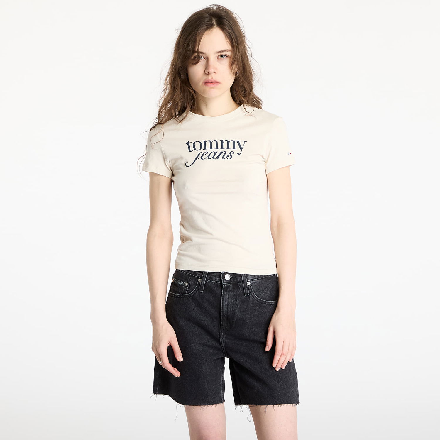 Tričko Tommy Hilfiger Tommy Jeans Slim Essential T-Shirt Béžová | DW0DW19447 ACG, 0