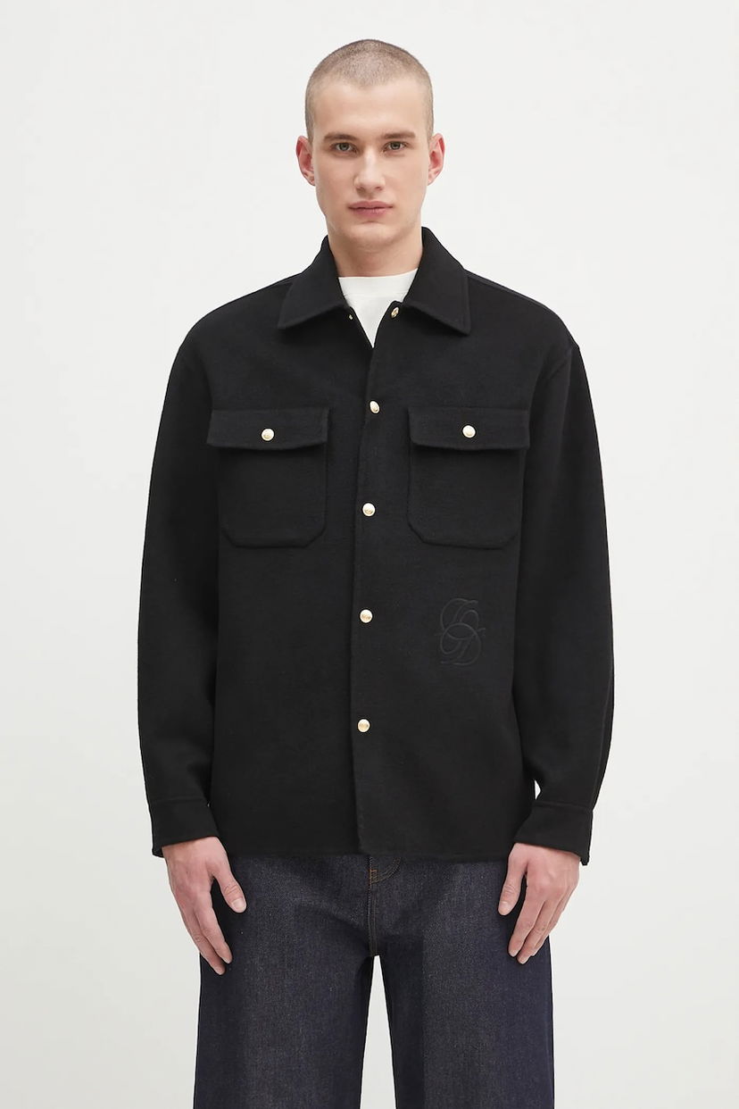 Bunda Drôle de Monsieur Drôle de Monsieur La Surchemise Laine Shirt Jacket Čierna | H.JT254.WO031