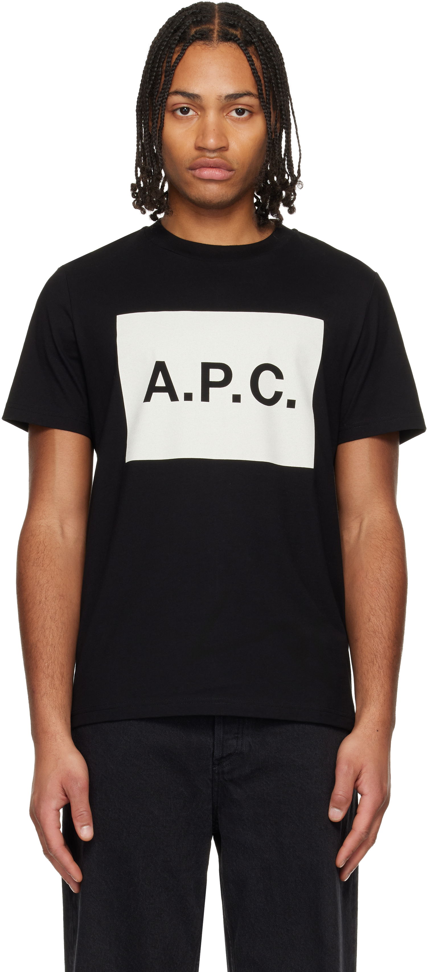 Tričko A.P.C. Block Logo Cotton T-shirt Čierna | COHBO-H26530, 0