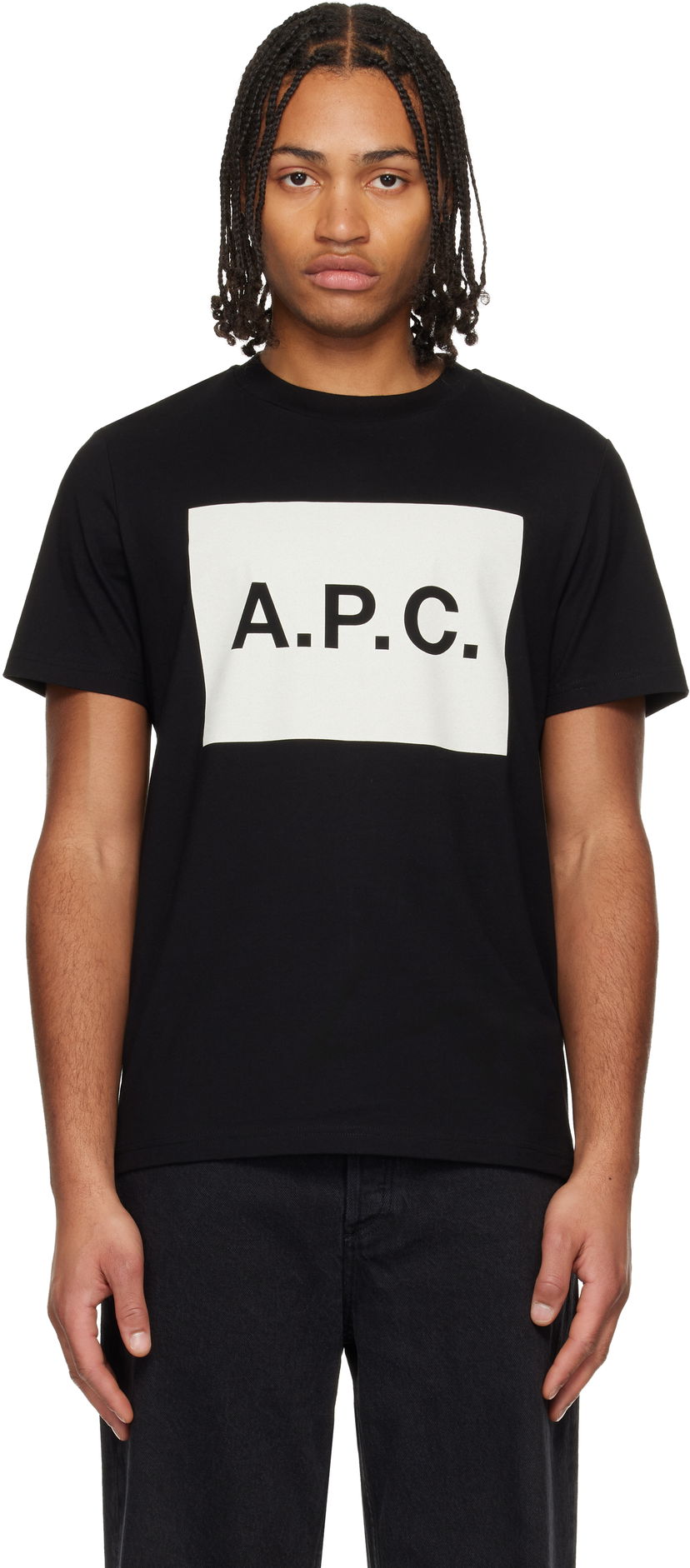 Tričko A.P.C. Block Logo Cotton T-shirt Čierna | COHBO-H26530