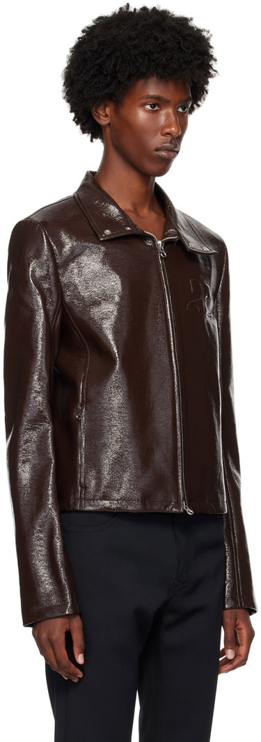 Bunda Courrèges Vinyl Biker Jacket Čierna | 324CBL195VY0014, 4