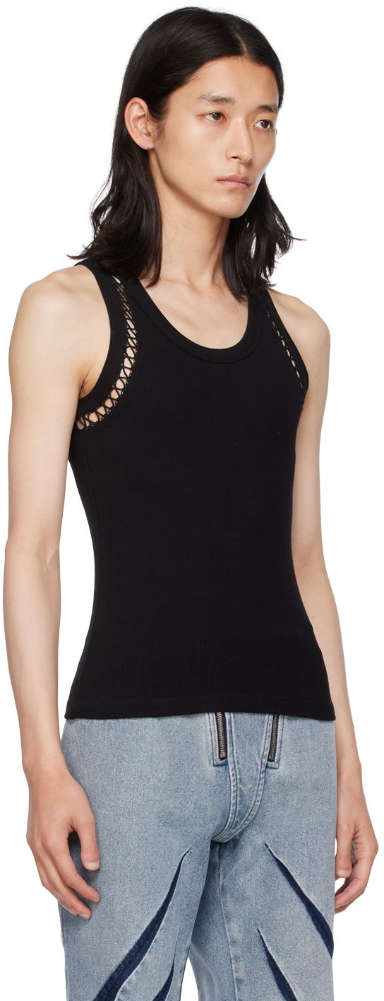Tielko Dion Lee Picot Lace Tank Top Čierna | C3148P23, 1
