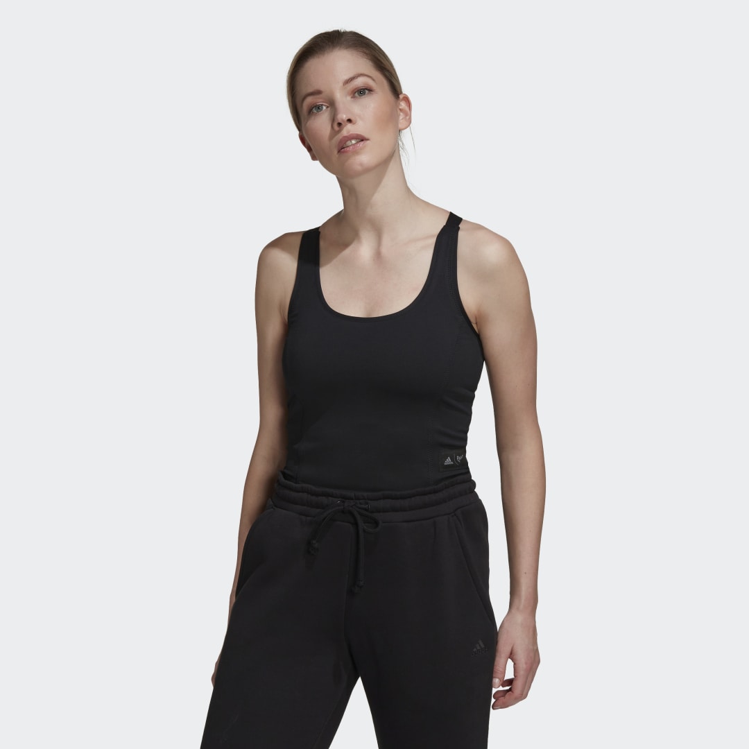 Tielko adidas Originals Parley Run for the Oceans Cropped Tank Top Čierna | HS9062, 0