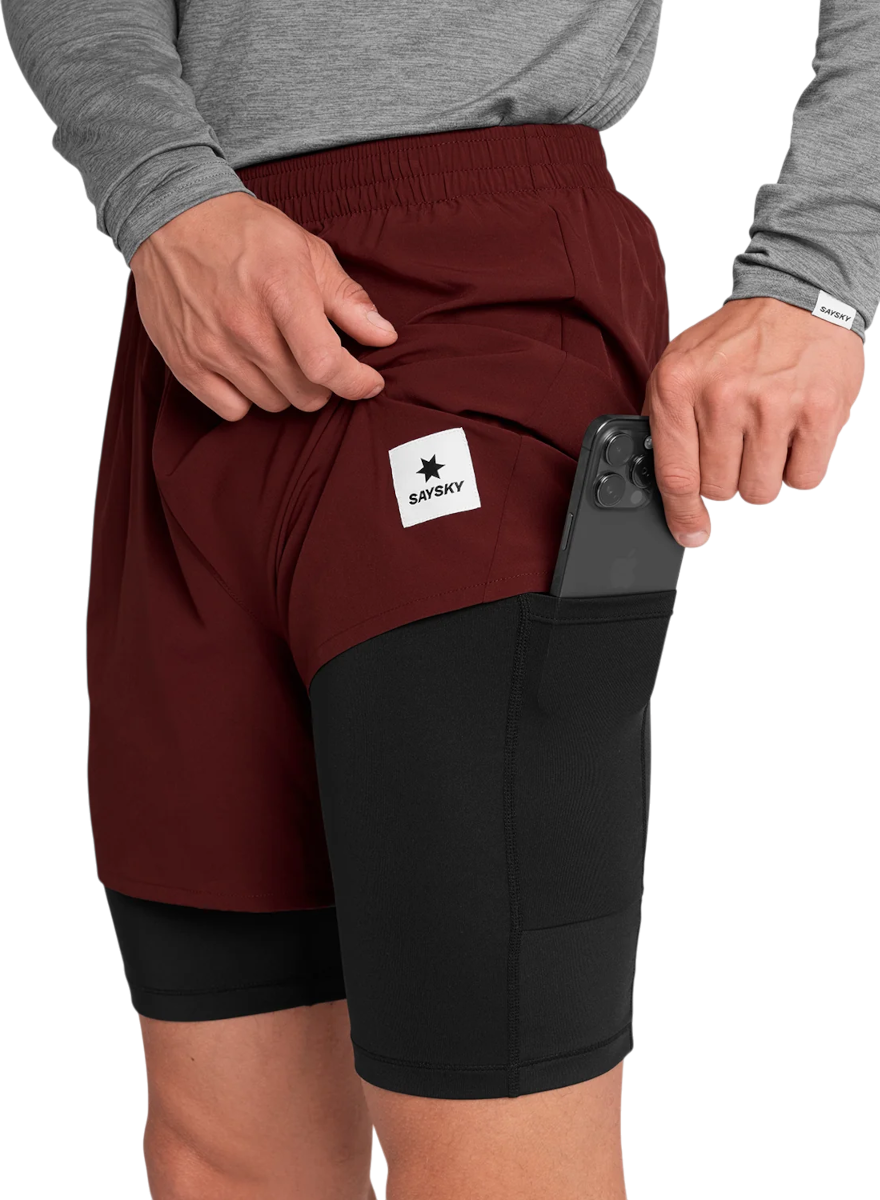 Šortky Saysky Saysky Pace 2 in 1 5" Shorts Vínová | omrsh20c509-omrsh20c509, 1