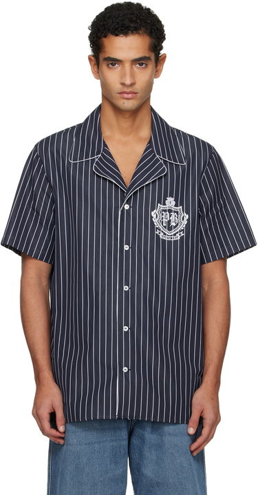 Košeľa Balmain Striped Poplin Pyjama Shirt Navy | FH0HN137CG33, 0