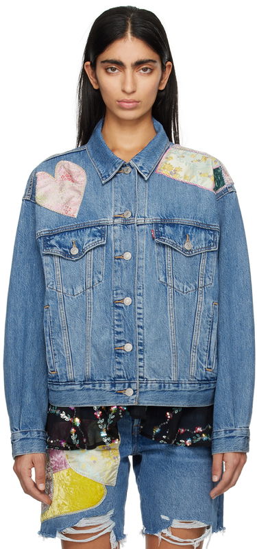 Bunda Anna Sui Patchwork Denim Jacket Modrá | 1224F31, 0