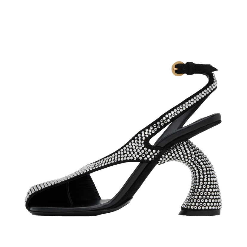Tenisky a topánky Dries Van Noten Embellished Leather Heeled Sandals Čierna | WS242-1419-128