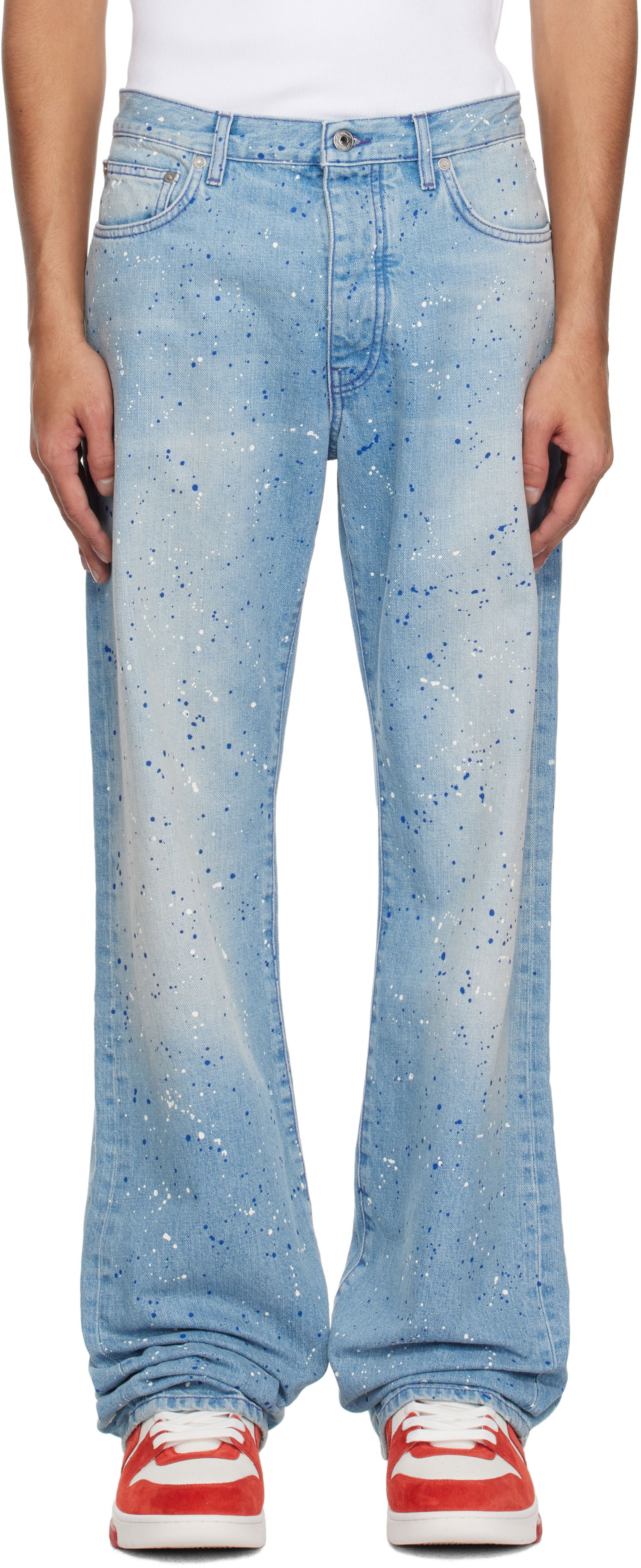 Džínsy Off-White Off-White Paint Splatter Jeans Modrá | OMYA18JS25DEN0024684, 0