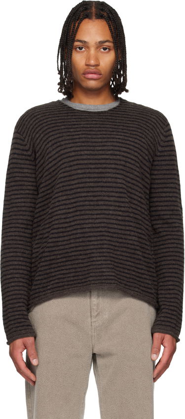 Sveter OUR LEGACY Striped Rigid Popover Sweater Hnedá | M4253RD, 0