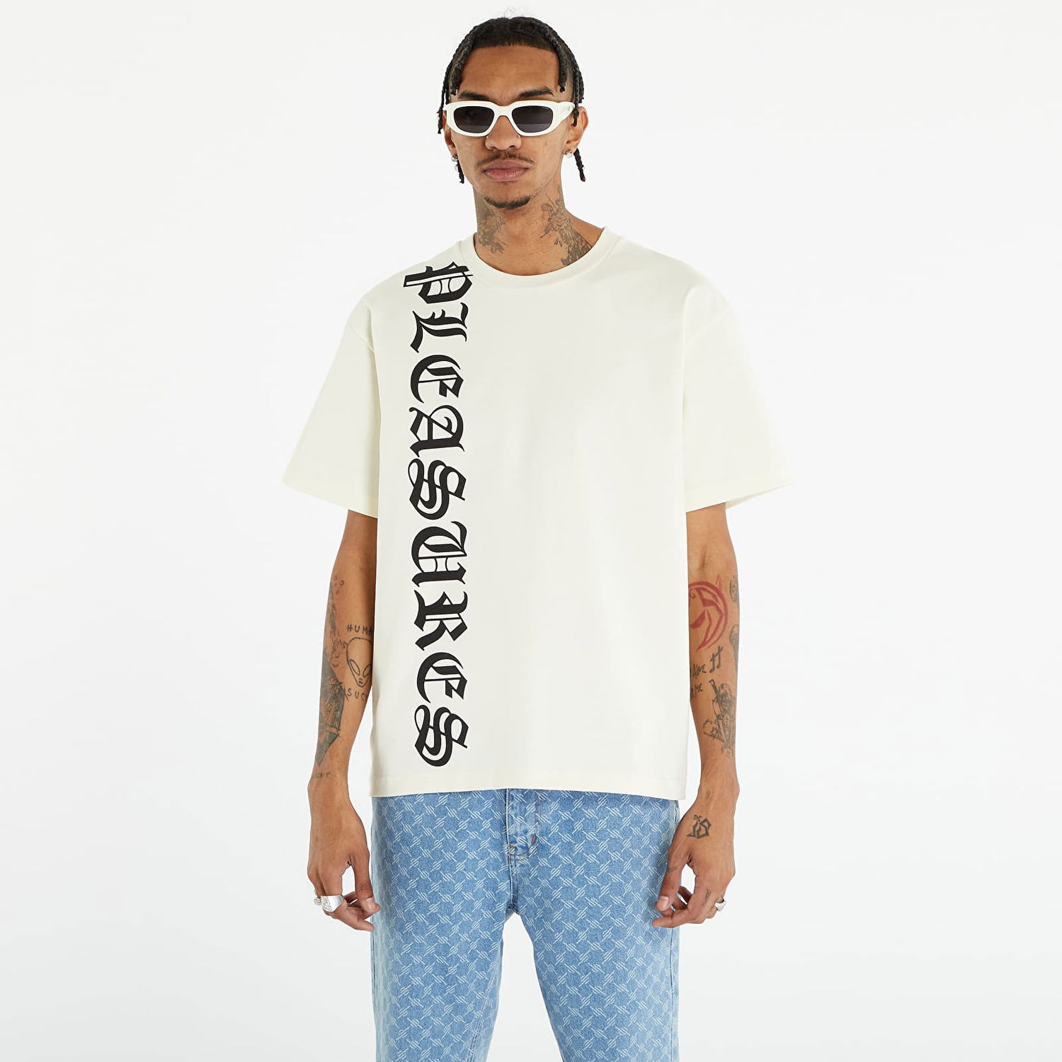 Tričko Pleasures Knight Heavyweight Tee Biela | P23SU010 WHITE, 0
