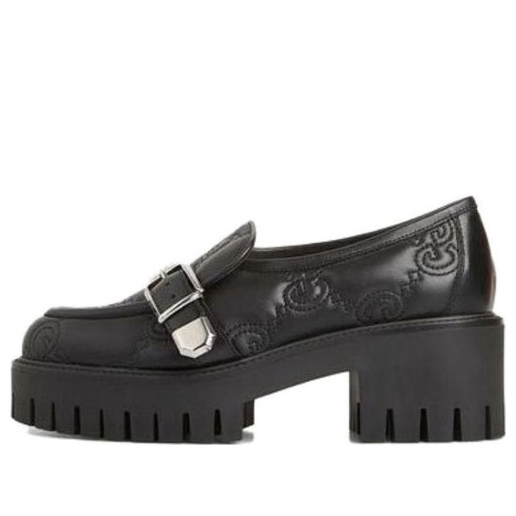 Tenisky a topánky Gucci GG Matelass Slip-On Loafers with Block Heel Čierna | 718388-AAA4F-1058