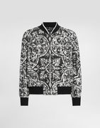 Dolce & Gabbana Majolica-Print Cordonetto Lace Bomber Jacket