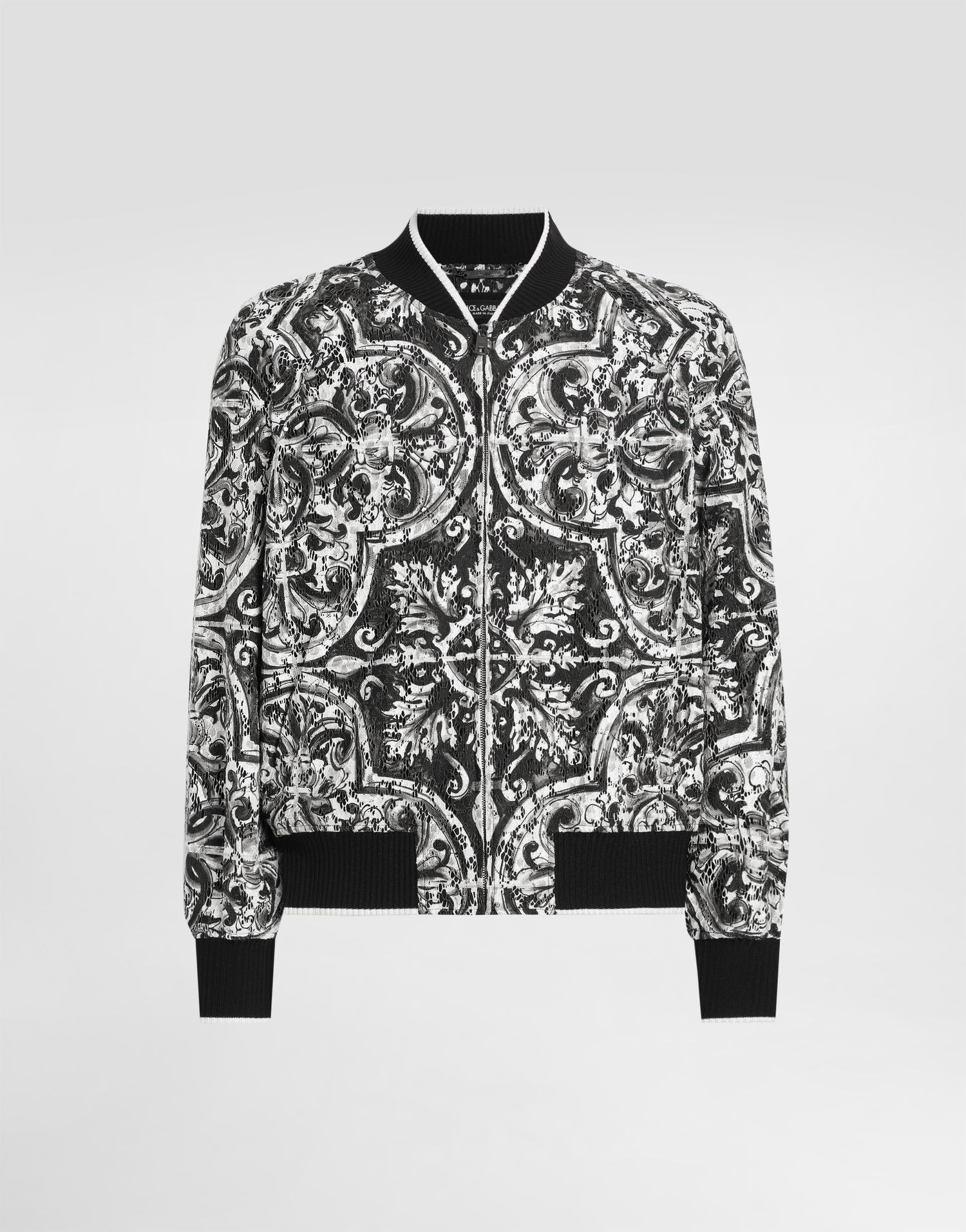 Bomber bunda Dolce & Gabbana Dolce & Gabbana Majolica-Print Cordonetto Lace Bomber Jacket Rôznofarebný | G9BOSTISMKFHY5DQ, 0