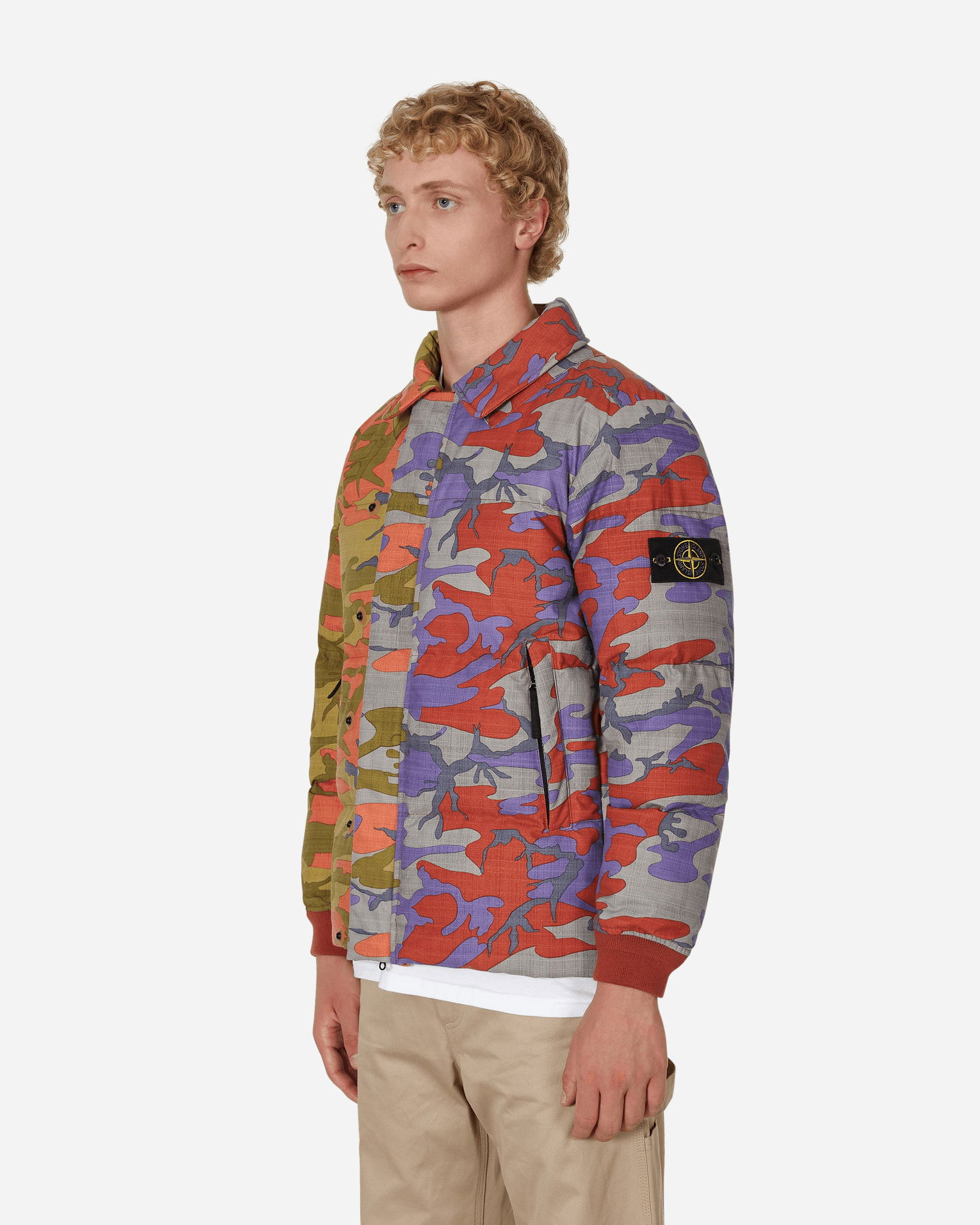 Bunda Stone Island Heritage Camo Ripstop Nylon Down Jacket Oranžová | 7 V0015, 1