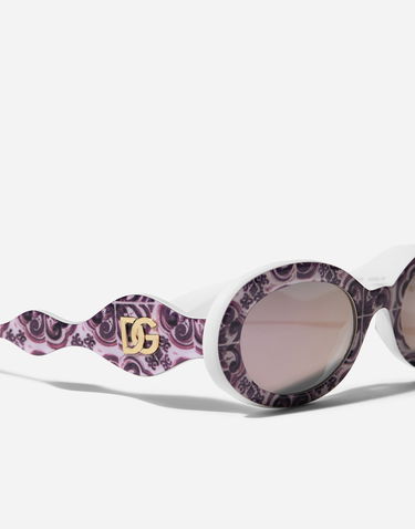Slnečné okuliare Dolce & Gabbana Dolce & Gabbana Maiolica Print Oval Sunglasses Fialová | VG4006VP95R9V000, 3