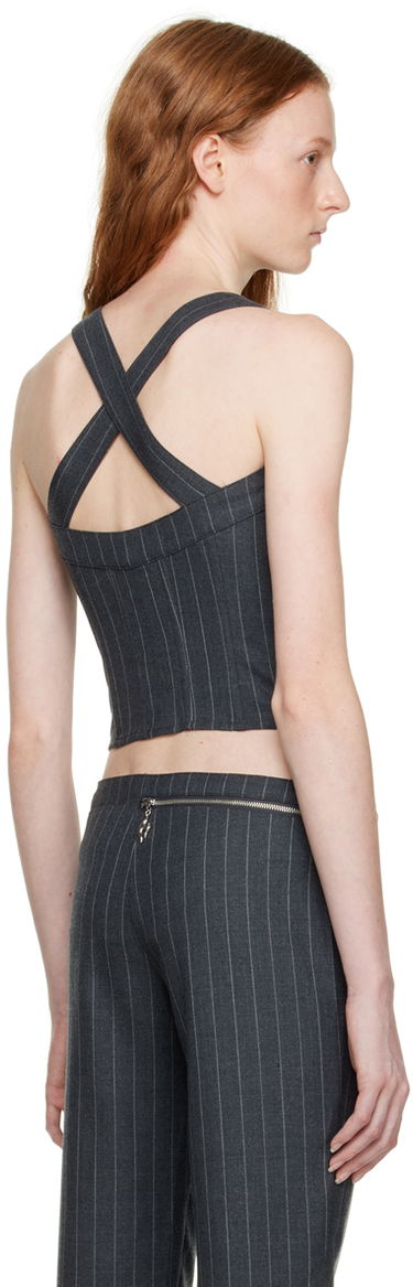 Tielko Miaou Miaou Hannah Jewett Edition Pinstriped Valda Tank Top Šedá | 7056PSWBRI, 2
