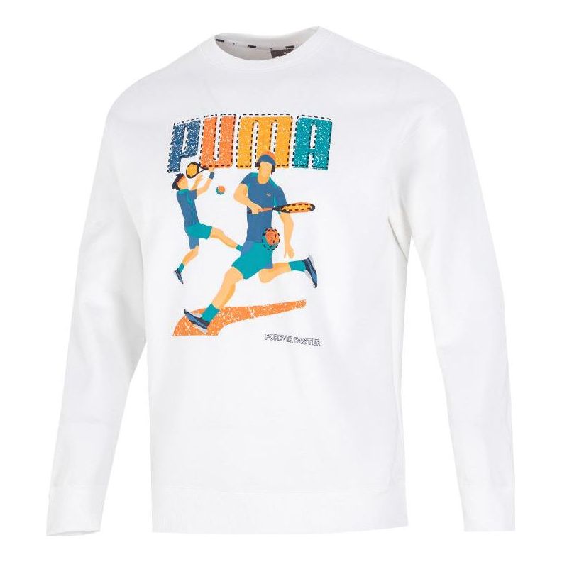 Sveter Puma Tennis Club Graphic Long Sleeve Tee Biela | 538658-02, 0