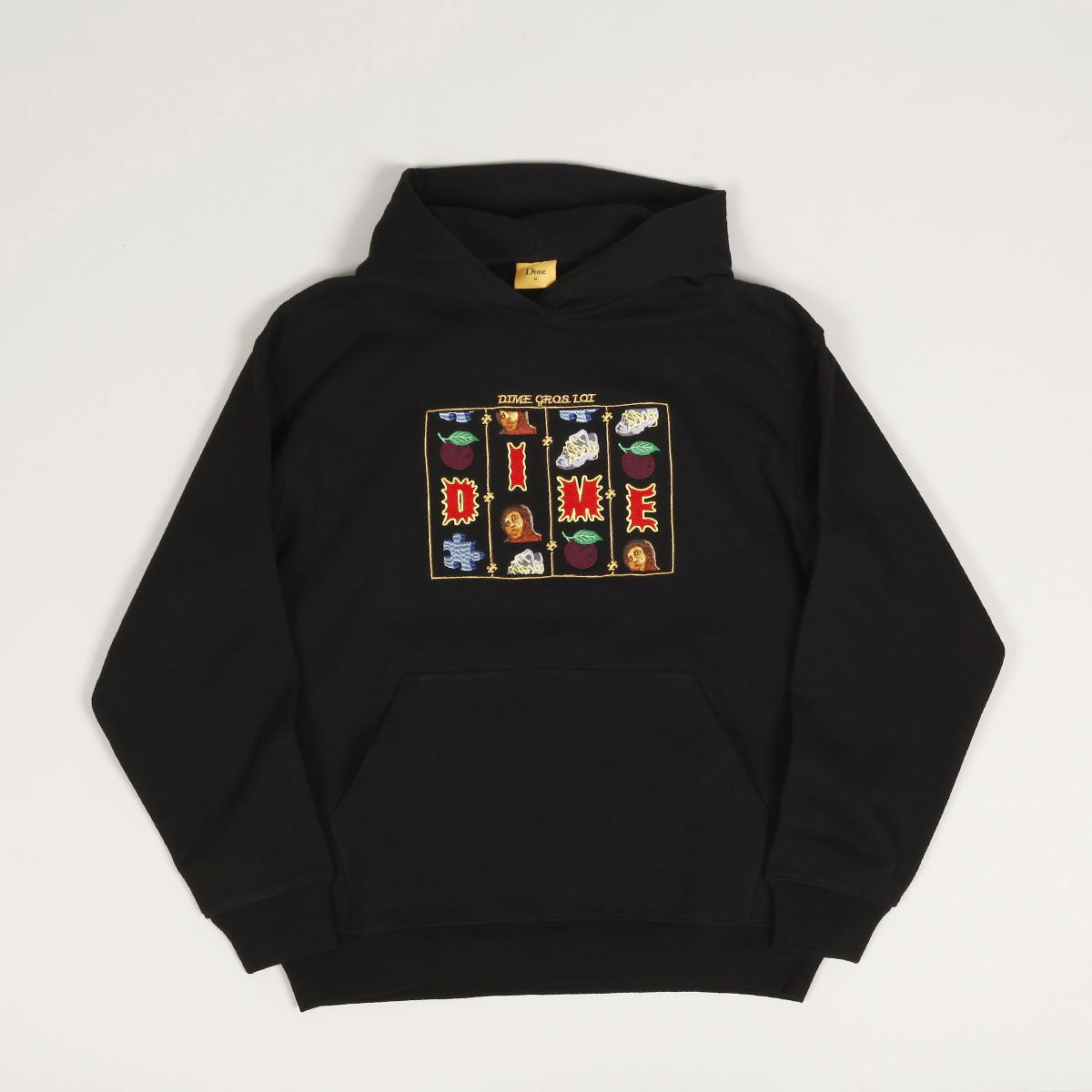 Black Embroidered Logo Hoodie