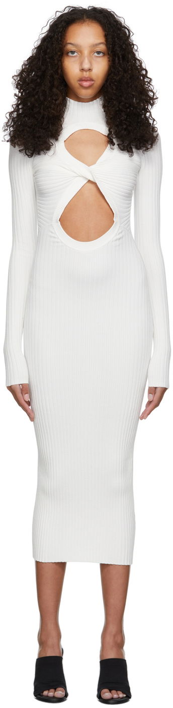 Šaty Dion Lee Dion Lee Figure 8 Cutout Ribbed Knit Midi Dress Biela | A7547R22, 0