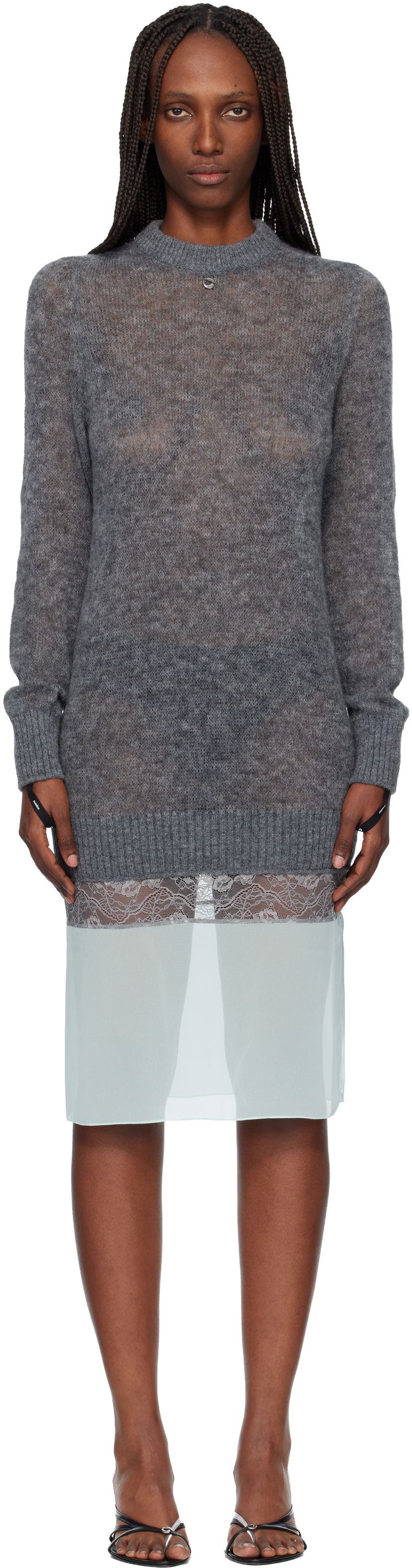 Šaty Coperni Multi-Layer Pullover Midi Dress Šedá | COPML172Y1003