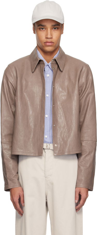 Bunda OUR LEGACY Our Legacy Auto Leather Cropped Shirt Jacket Hnedá | W2259A7, 0