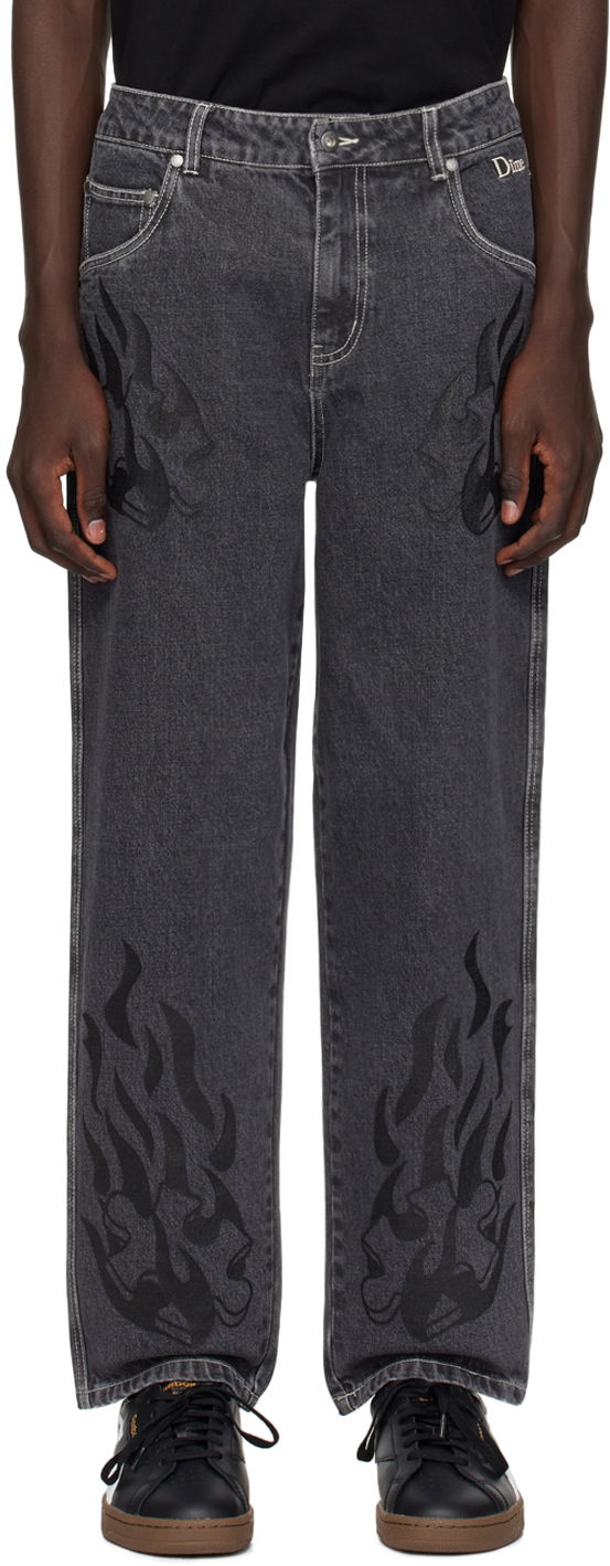 Džínsy Dime Flamepuzz Jeans Šedá | DIMEHO2339BLK, 0