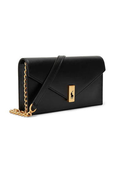 Peňaženka Polo by Ralph Lauren Leather Wallet On Chain Čierna | 427961946, 2