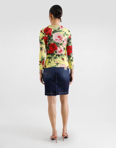 Tielko Dolce & Gabbana Dolce & Gabbana Silk Knit Tank Top With Bouquet Print Žltá | FXT40TJAHLCHG5JD, 2