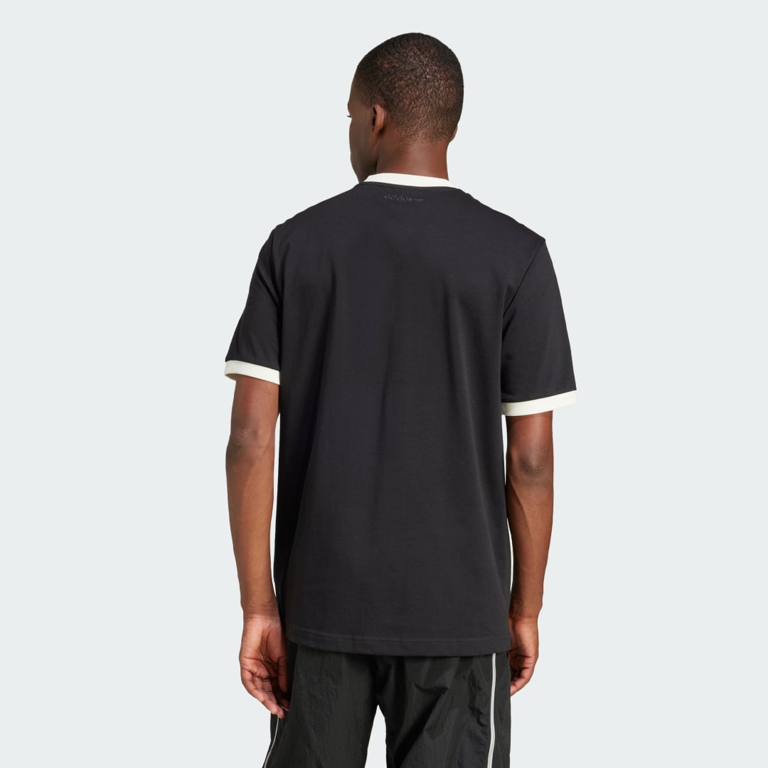 Simple T-Shirt Black Cotton Blend Ringer