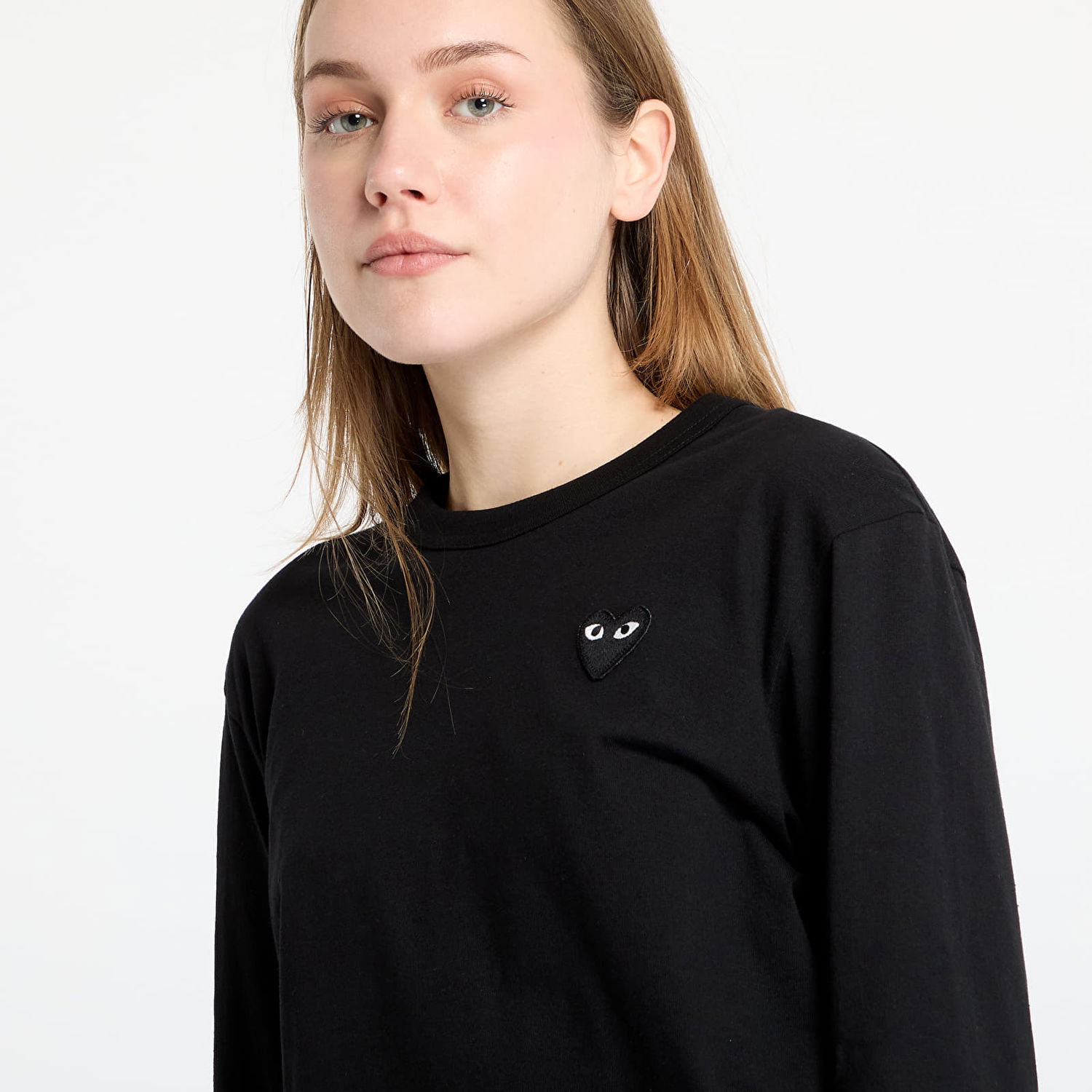 Tričko Comme des Garçons Black Long Sleeve Tee With Emblem Čierna | AX-T120 BLACK, 1