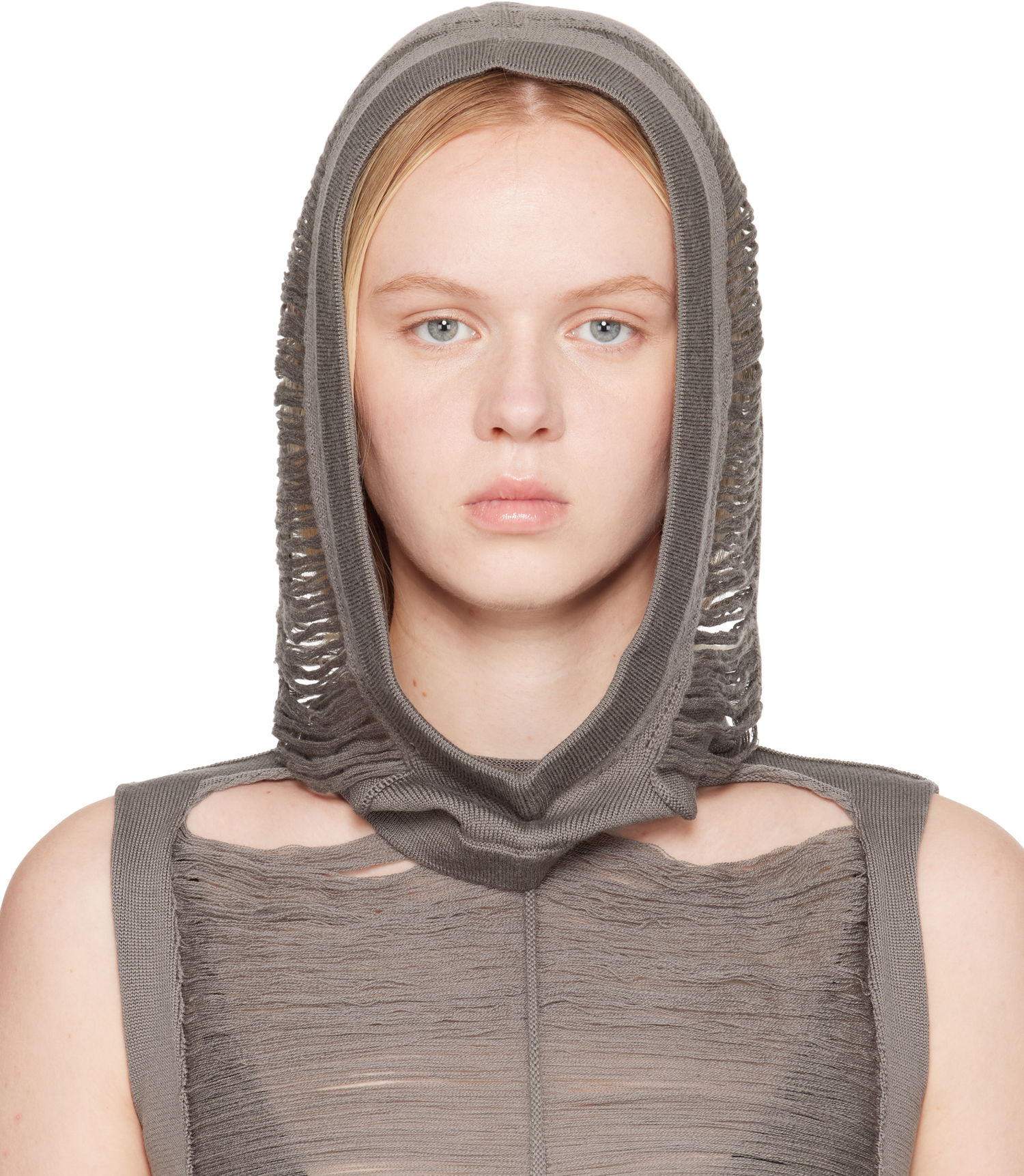 Sveter Rick Owens Rick Owens Hollywood Jera Knitted Hood Šedá | RO01E7481 KGRIDM, 0