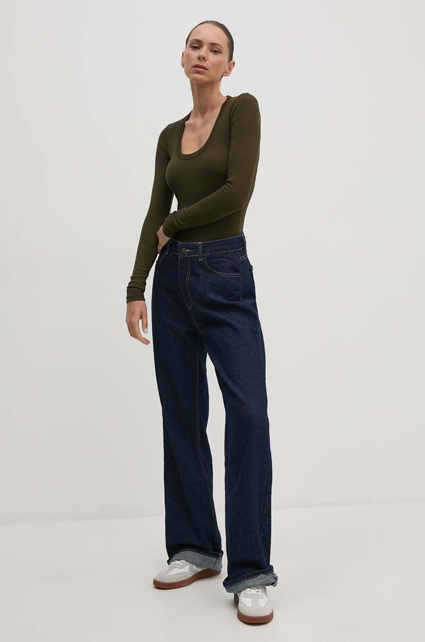 Tričko Polo by Ralph Lauren Long Sleeve Scoop Neck Top Zelené | 211941204, 1